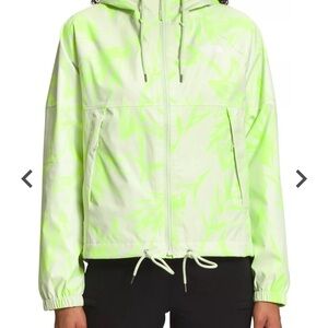 The North Face Antora Rain Hooded Jacket: LIME/TROPICAL PRINT